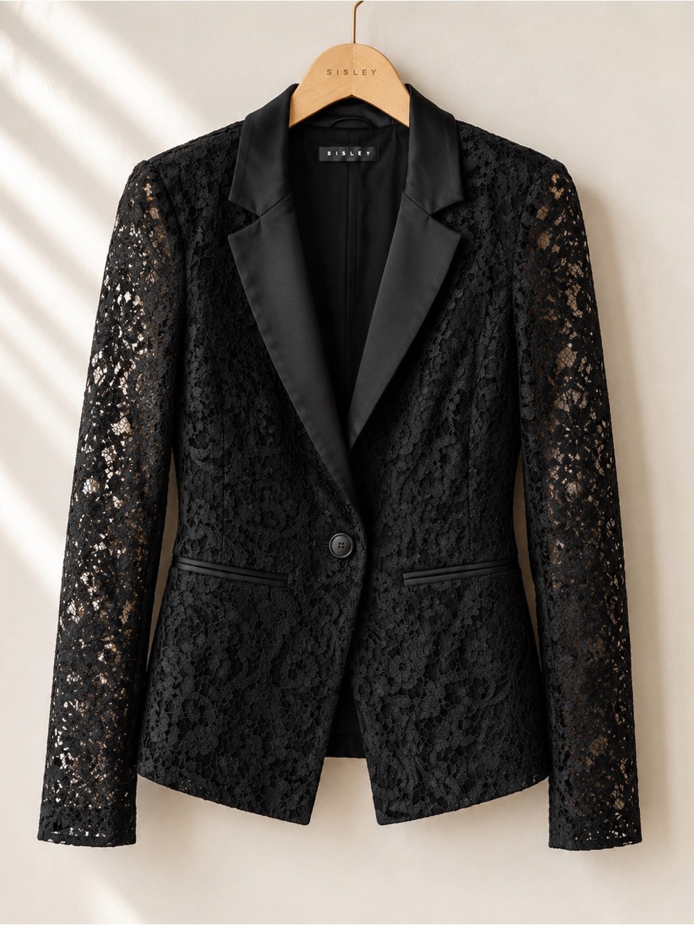 Sisley Black Lace Blazer Small